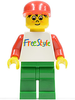 fre001 Minifigure FreeStyle Timmy with Green Legs and Red Hat