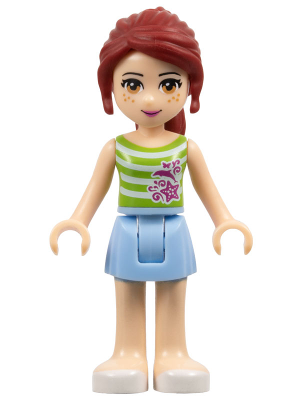 LEGO® Minifigure Friends Mia - Bright Light Blue Skirt, Green Top with White Stripes (frnd0045) - USED