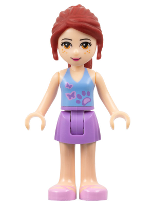 frnd009   Minifigure   Friends Mia - Medium Lavender Skirt, Light Blue Top