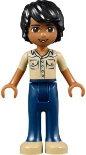 frnd081   Minifigure   Friends Matthew - Dark Blue Trousers, Khaki Shirt