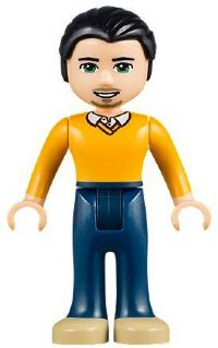 LEGO® Minifigure Friends Luis - Dark Blue Trousers, Bright Light Orange Sweater (frnd092)