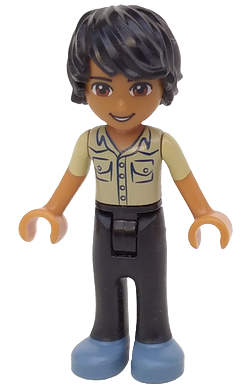 frnd112 Minifigure Friends Matthew - Black Trousers, Khaki Shirt