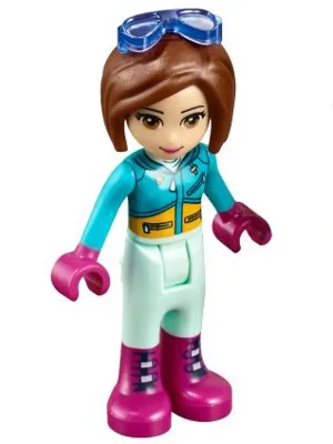 frnd220   Minifigure   Friends Amy - Light Aqua Trousers, Dark Azure Top, Glasses