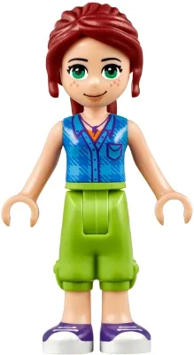 frnd236   Minifigure   Friends Mia - Lime Cropped Trousers, Blue Top