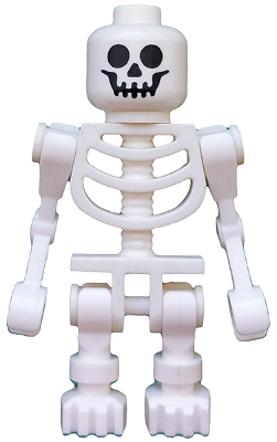 LEGO® Minifigure Skeleton, Fantasy Era Torso with Standard Skull, Mechanical Arms Bent (gen038)