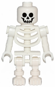 LEGO® Minifigure Skeleton - Standard Skull, Bent Arms Vertical Grip (gen047)