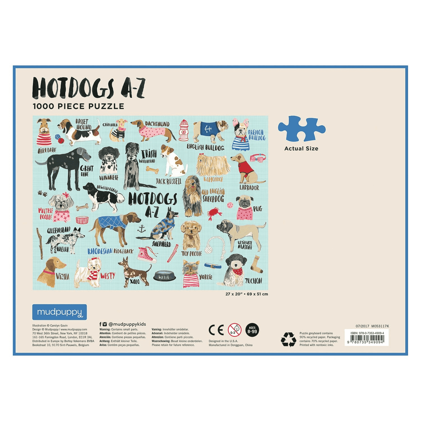 PUZZLE RENTAL: Hot Dogs A-Z - 1000 Pieces