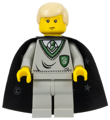 hp040   Minifigure   Draco Malfoy - Slytherin Torso, Black Cape with Stars