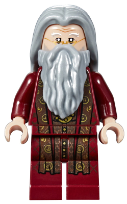 LEGO® Minifigure Albus Dumbledore - Dark Red Robe, Light Bluish Gray Hair (hp147)