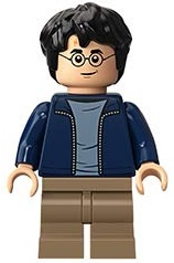 LEGO® Minifigure Harry Potter - Dark Blue Open Jacket over Sand Blue Shirt, Dark Tan Medium Legs (hp175)