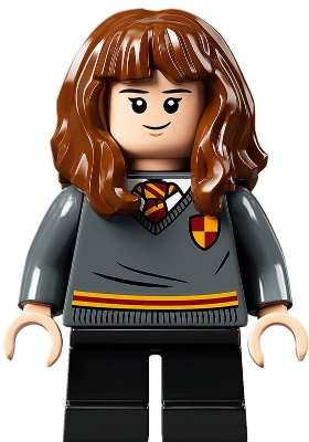 LEGO® Minifigure Hermione Granger - Gryffindor Sweater with Crest, Black Short Legs (hp272)