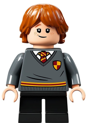 LEGO® Minifigure Ron Weasley - Gryffindor Sweater with Crest, Black Short Legs (hp273) - USED