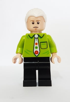 LEGO® Minifigure Gunther from Friends - White hair, Neon Green top, and Black bottoms (idea062)