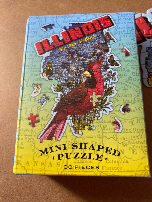 PUZZLE RENTAL: Illinois Mini Shaped Puzzle - 100 Pieces