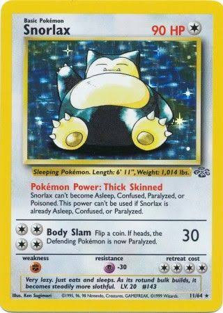Snorlax 11/64 Holo Rare - Jungle Set Vintage Pokémon Card - NM