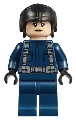 LEGO® Minifigure ACU Pilot - Female, Black Aviator Cap, Light Nougat Head (jw038)