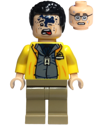 jw106 Minifigure Dennis Nedry - Dark Blue Undershirt