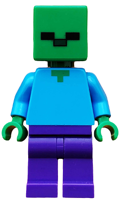 LEGO® Minifigure Minecraft Zombie - Dark Purple Legs (min010) - Used