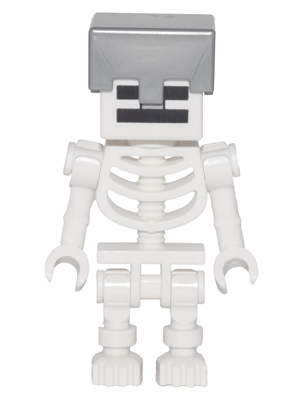 Skeleton, Minecraft - Flat Silver Helmet
