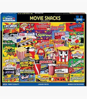 White Mountain Movie Snacks 1000 Piece Jigsaw Puzzle - CONSIGNMENT