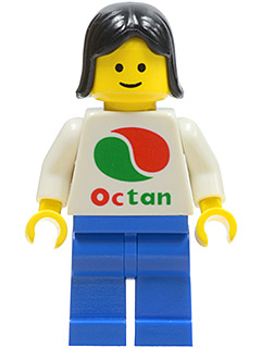 LEGO® Minifigure Octan - White Logo, Blue Legs, Black Female Hair (oct010) - USED