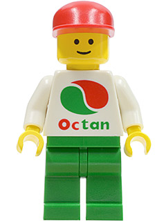 LEGO® Minifigure Octan - White Logo, Green Legs, Red Cap (oct012) - USED