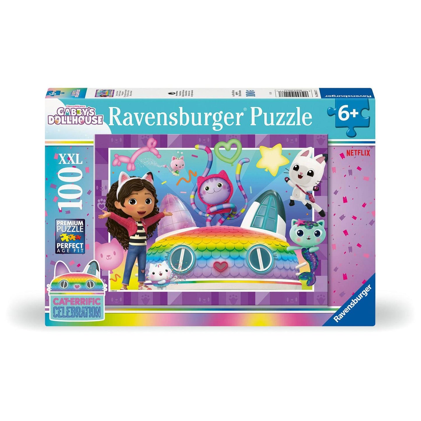 Ravensburger Puzzle 100 Pieces XXL - Gabby’s Dollhouse: Let's party!