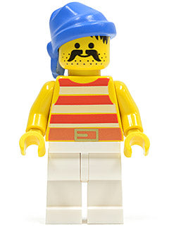 LEGO® Minifigure Pirate, Red White Stripes Shirt (pi042) - USED