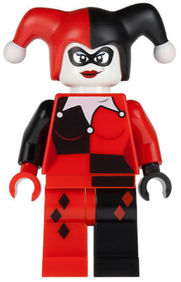 LEGO® Minifigure Harley Quinn - Black and Red Hands (sh0024)