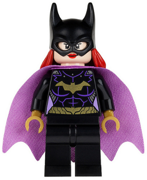 sh0092 Minifigure Batgirl - Minifigure, Black Suit, Lavender Cape