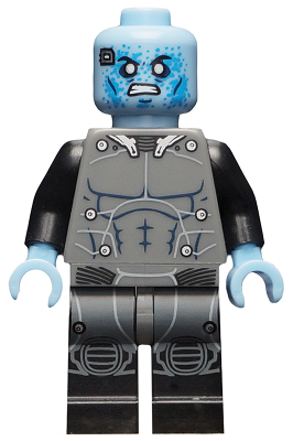 Electro - Black and Dark Bluish Gray Outfit, Bright Light Blue Head