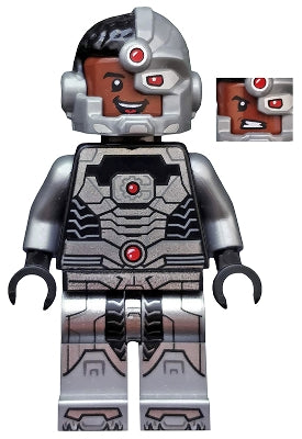 LEGO® Minifigure Cyborg - Black Gloves, Smiling (sh0155) - Used