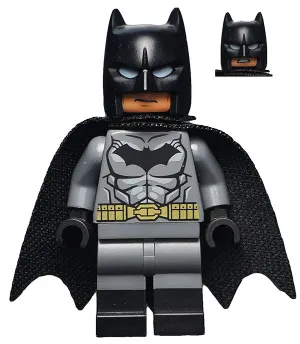 sh0204   Minifigure   Batman - Dark Bluish Gray Suit, Gold Belt, Black Hands, Spongy Cape, Black Boots