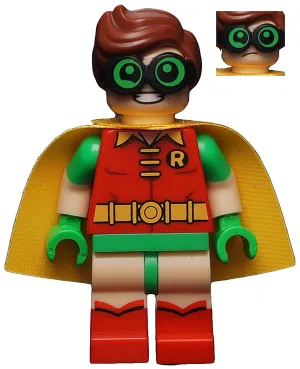 sh0341   Minifigure   Robin - Green Glasses, Frown / Eyebrows Raised Pattern