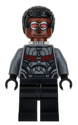 LEGO® Minifigure Falcon - Dark Bluish Gray and Black Suit, Plain Legs (sh0503) - Used