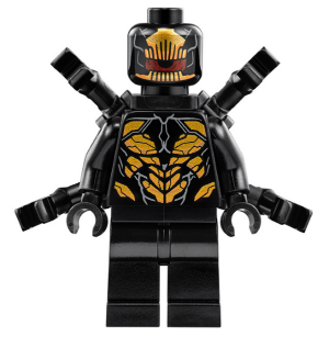 LEGO® Minifigure Outrider - Extended Arms, Torso with Long Dark Bluish Gray Tips at Neck (sh0505)