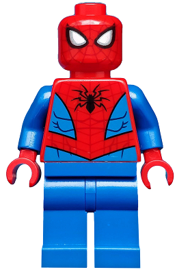 sh0546   Minifigure   Spider-Man - Dark Red Web Pattern, Blue Legs