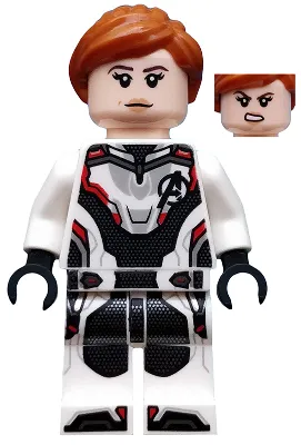 sh0571 Minifigure Black Widow - White Jumpsuit, Dark Orange Ponytail