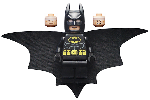 LEGO® Minifigure Batman - Black Suit with Yellow Belt and Crest, Type 2 Cowl (sh0648) - USED
