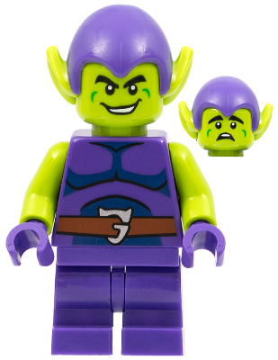 Green Goblin - Lime Skin, Dark Purple Outfit, Medium Legs, Dark Blue Stomach