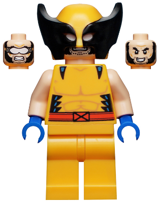 Wolverine - Bright Light Orange and Black Mask, Blue Hands