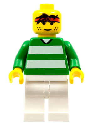 Soccer Player - Green and White Team with Number 3 on Back