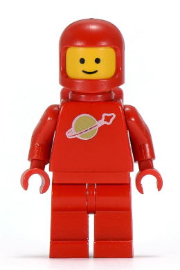 sp005   Minifigure   Classic Space - Red with Air Tanks (Faded Gold)