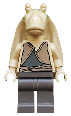 Jar Jar Binks - Tan Torso, Plain Tan Head, Dark Gray Legs