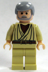 Obi-Wan Kenobi - Old, Light Bluish Gray Hair and Beard, Black Eyes