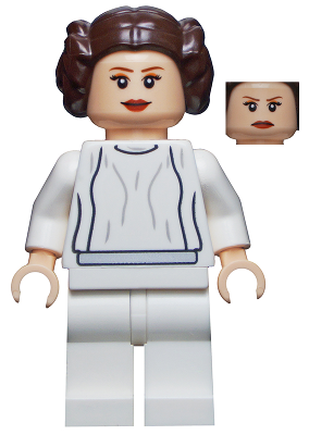 sw0337   Minifigure   Princess Leia (White Dress, Big Eyelashes)