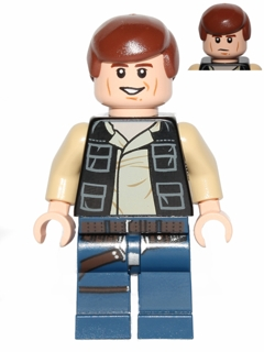 LEGO® Minifigure Han Solo, Dark Blue Legs, Vest with Pockets (sw0539)