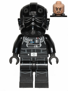 LEGO® Minifigure Imperial TIE Fighter Pilot - Light Nougat Head, Scowl, Silver Insignia on Helmet (sw0543)