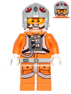 sw0607 Minifigure Snowspeeder Pilot - Light Bluish Gray Helmet