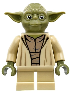 sw0707   Minifigure   Yoda - Olive Green, Open Robe with Large Creases